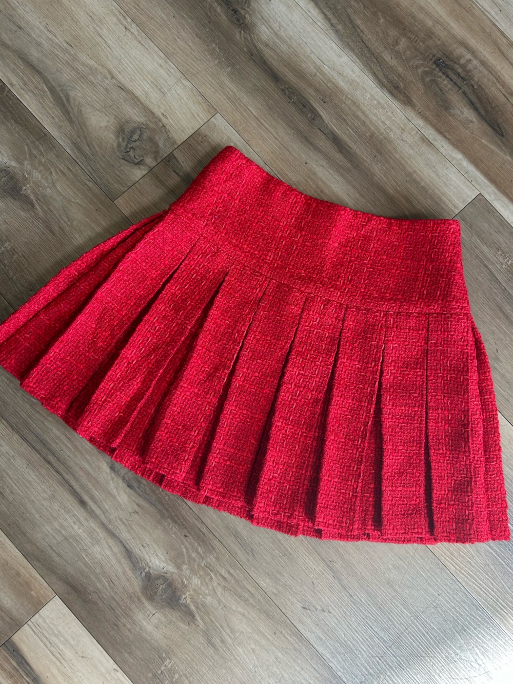 Alice + Olivia Emilie Box Pleat Tweed Miniskirt